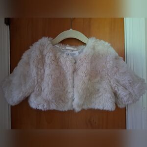 H&M Cream Faux Fur Jacket Luxurious Soft Texture